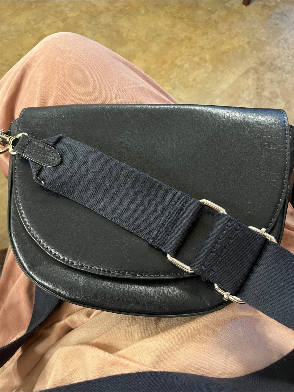 J.Jill structured leather crossbody bag in Navy